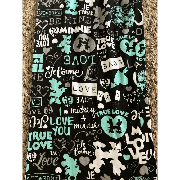 NWT Disney Women's Black Mickey & Minnie True Love Pajama‎ Pants Size Medium - Picture 4 of 8